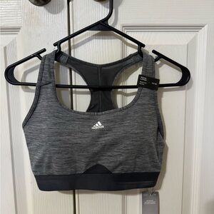 Adidas Gray Sports Bra with Racerback Design